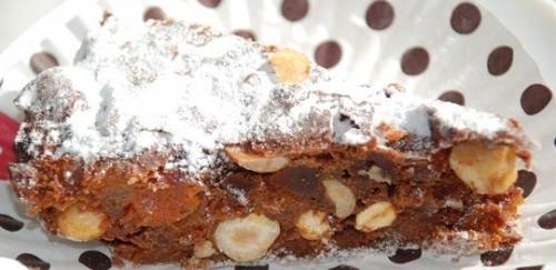 Рецепт шоколадного пирога с сухофруктами и орехами «Панфорте»