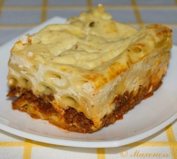 Пастицио (запеканка из макарон с фаршем)
