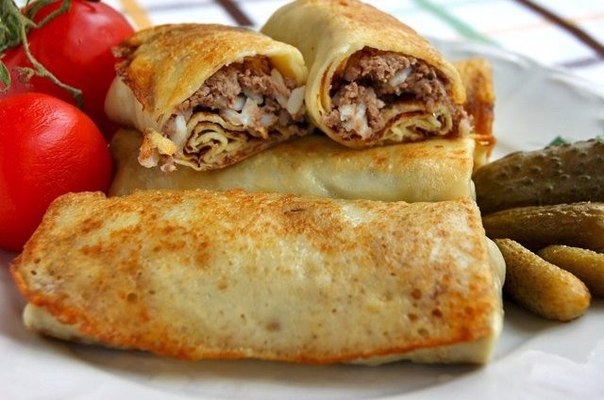 БЛИНЧИКИ МЯСОМ И РИСОМ