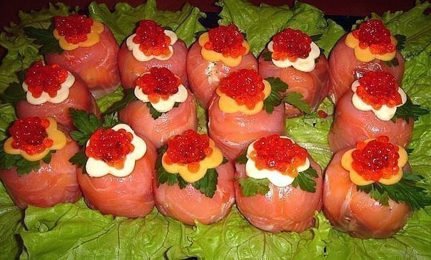 Закуска из лосося"Поцелуйчики" Закуска из лосося"Поцелуйчики"