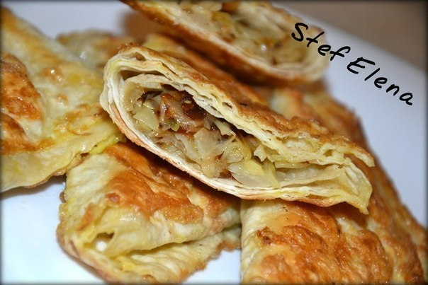 Ленивые пирожки с капустой из лаваша