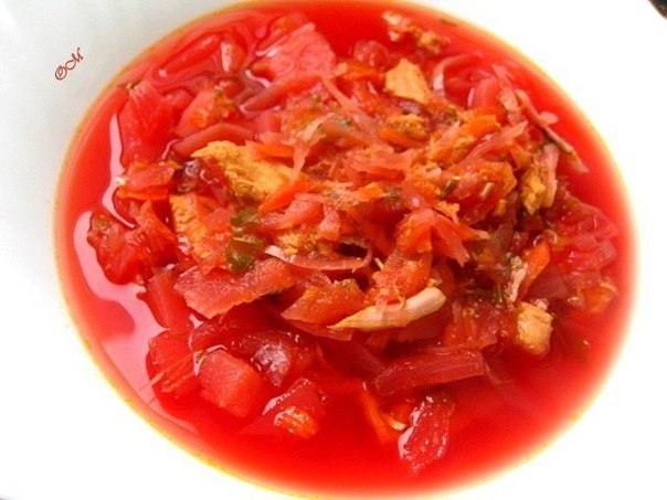 Борщ с квашенной капустой и маргеланской(зеленой) редькой Борщ с квашенной капустой и маргеланской(зеленой) редькой