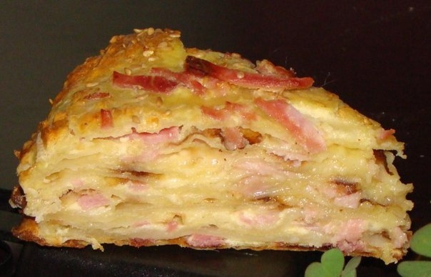 ЗАКУСОЧНЫЙ СЫРНЫЙ ТОРТ С МЯСОМ