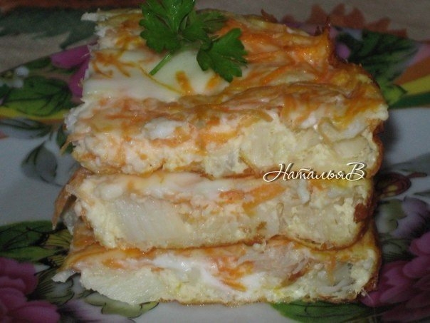 Детское меню - очень вкусный, сочный рыбный омлетик