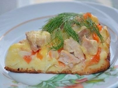Пицца "Быстрее просто не бывает", жаренная на сковороде