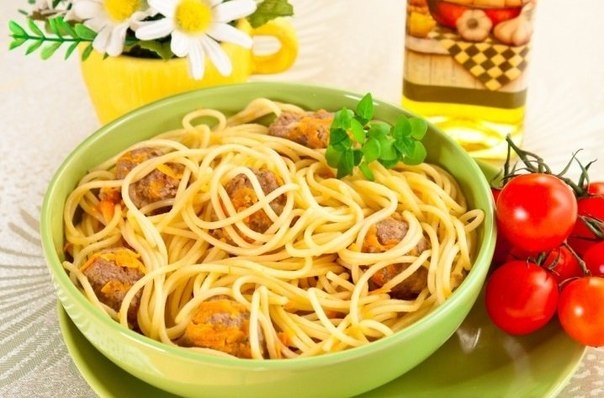 Макароны с фрикадельками Макароны с фрикадельками