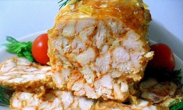 Сногсшибательный куриный рулет "Мраморный"