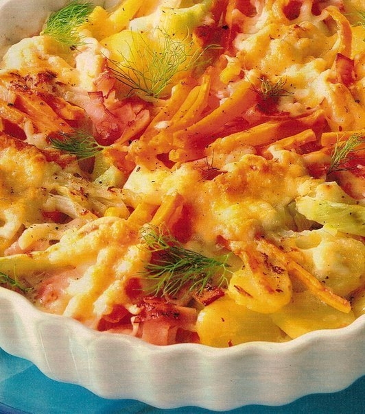 Запеканка с овощами и сыром.