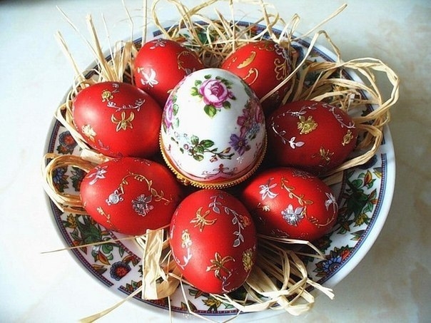 Окраска пасхальных яиц и символы росписи