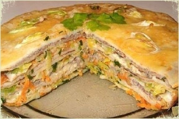 Блинный торт с разными начинками