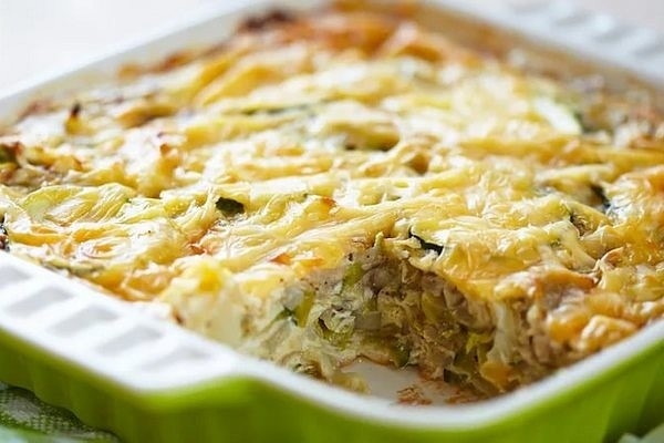 Капустная запеканка с мясным фаршем Капустная запеканка с мясным фаршем