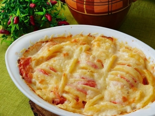 Запеканка из картофеля с помидорами Запеканка из картофеля с помидорами