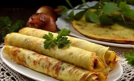 Блины с луком Блины с луком