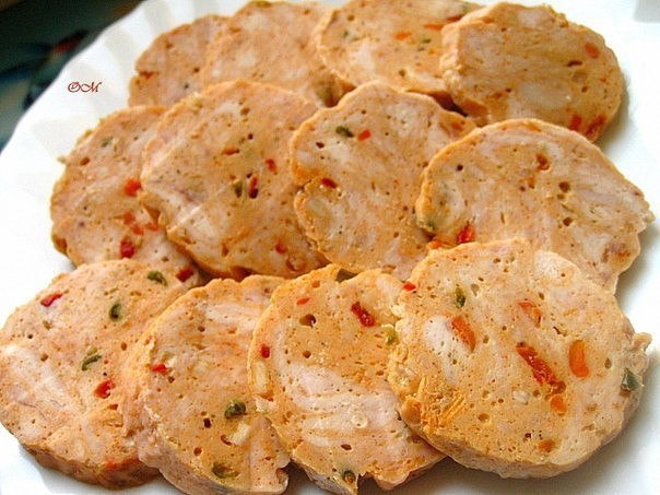 Домашняя куриная колбаса.