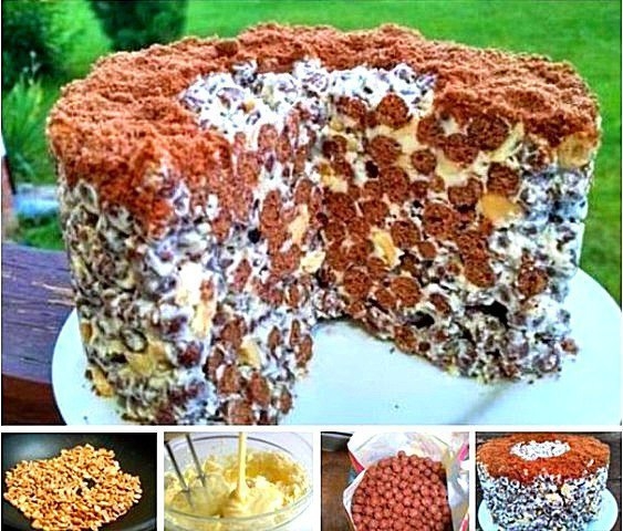 Невероятно хрустящий, красивый и очень вкусный торт готовится без выпечки за считанные минуты. Испол Невероятно хрустящий, красивый и очень вкусный торт готовится без выпечки за считанные минуты. Испол