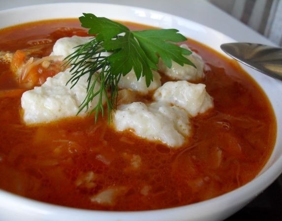 Борщ с клецками
