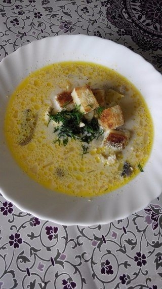 Сырный супчик с шампиньонами и курочкой- лёгкий,но очень сытный!