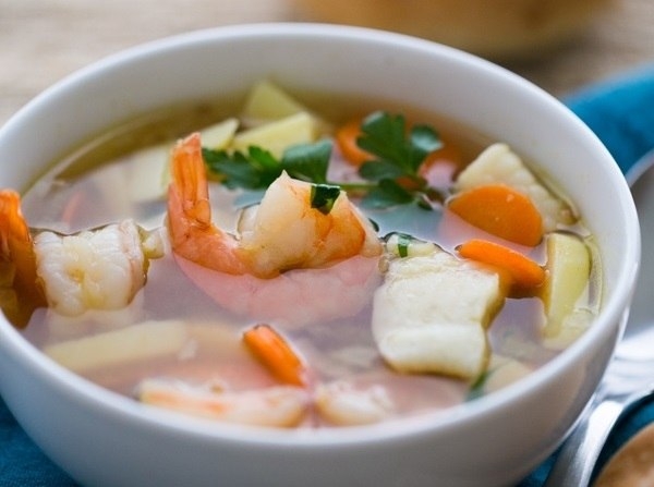 Уха с креветками