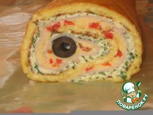 Праздничный сырный рулет