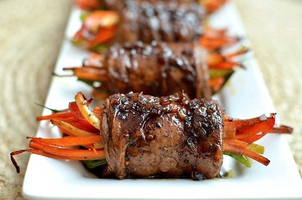 Мясные роллы с овощами