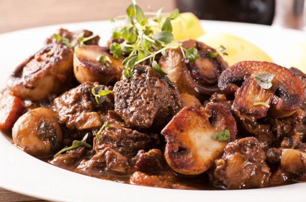 Жареное мясо с грибами