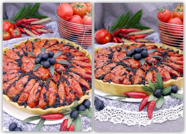 Кростата с помидорами и маслинами Кростата с помидорами и маслинами