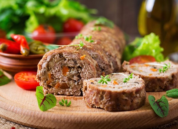 МЯСНОЙ РУЛЕТ С ГРИБАМИ И ОВОЩАМИ//УКРАШЕНИЕ ПРАЗДНИЧНОГО СТОЛА