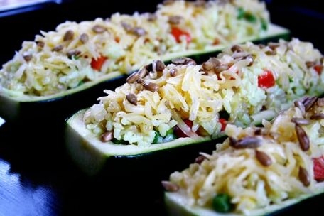 Кабачки с рисовым фаршем