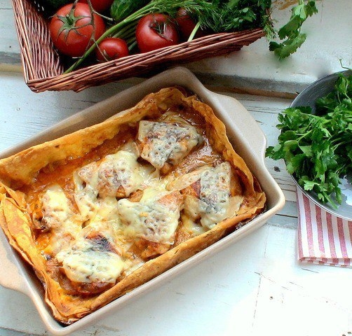 Курица, запеченная в лаваше
