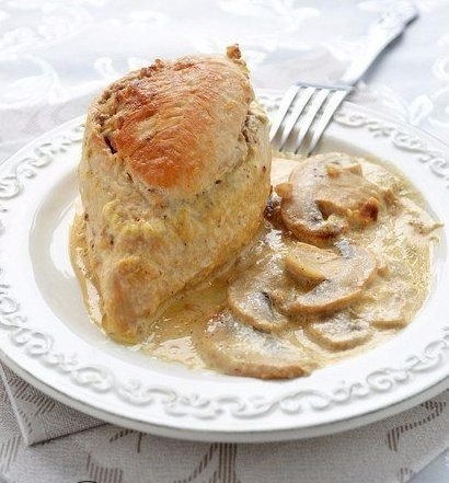 КУРИНЫЕ ГРУДКИ ФАРШИРОВАННЫЕ ГРЕЧКОЙ И ШАМПИНЬОНАМИ