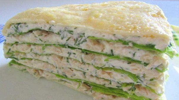 Супер диетический белковый торт с курицей и творогом
