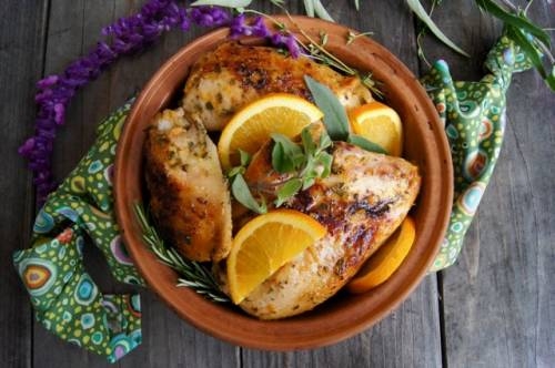 Рецепт курицы с апельсинами