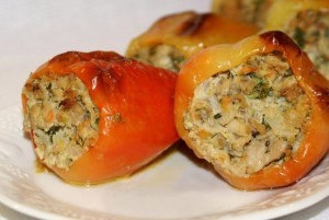 Перец фаршированный без риса, запеченный Перец фаршированный без риса, запеченный
