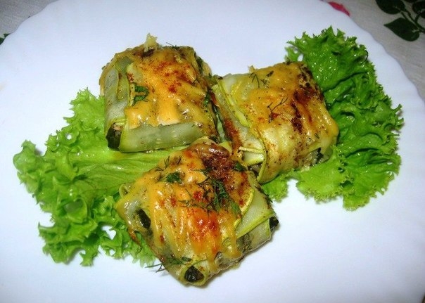 Кабачковые конвертики с начинкой