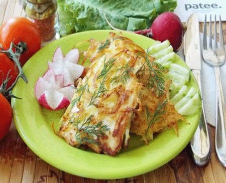 Филе куриной грудки в картофельной соломке Филе куриной грудки в картофельной соломке