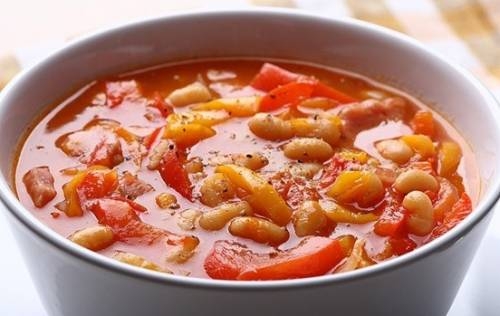 Суп с фасолью, томатом и шалфеем постный