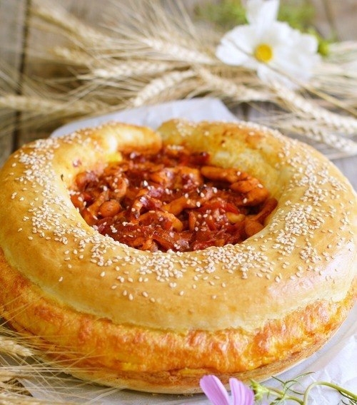 Пирог с сыром и курицей Пирог с сыром и курицей