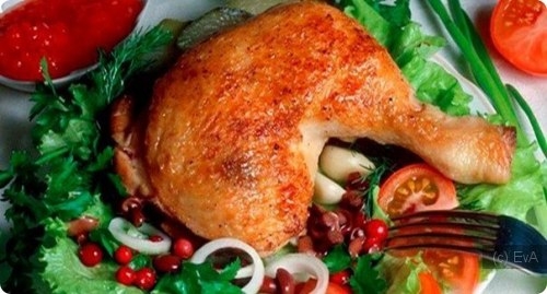 Ножки цыпленка в шампанском с виноградом