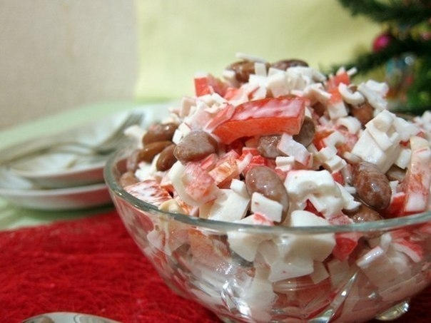 Салат Фасоль с крабовыми палочками Салат Фасоль с крабовыми палочками
