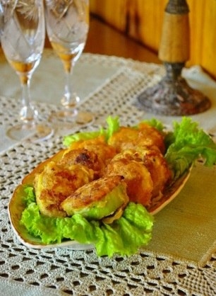 Кабачковые колечки с фаршем