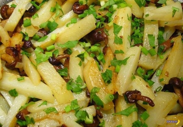Картофель, жаренный с грибами