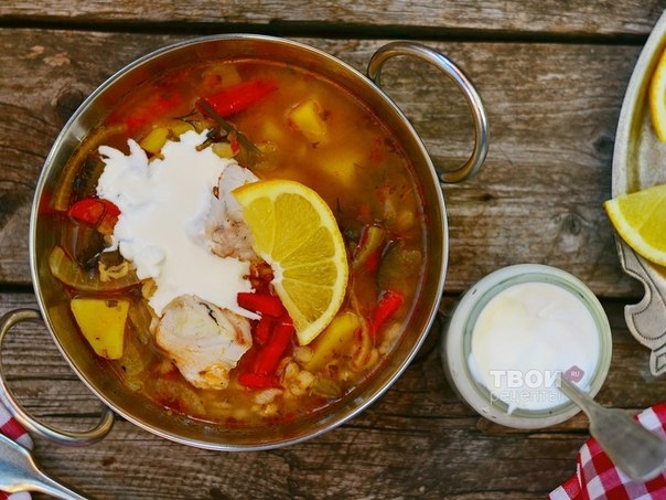 Рассольник с рисом и рыбой