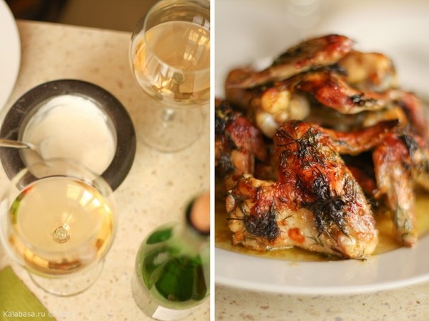 Куриные крылышки с укропом и апельсином.