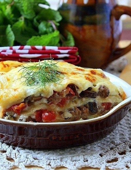 Готовим лазанью с мясом и грибами