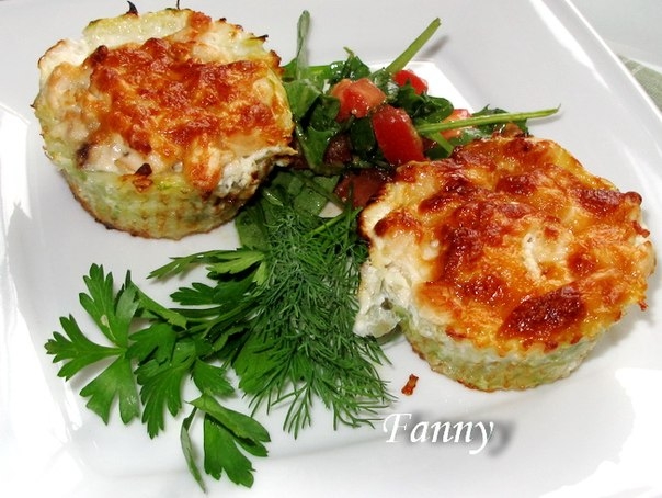 Кабачковые корзинки с куриным филе. Кабачковые корзинки с куриным филе.