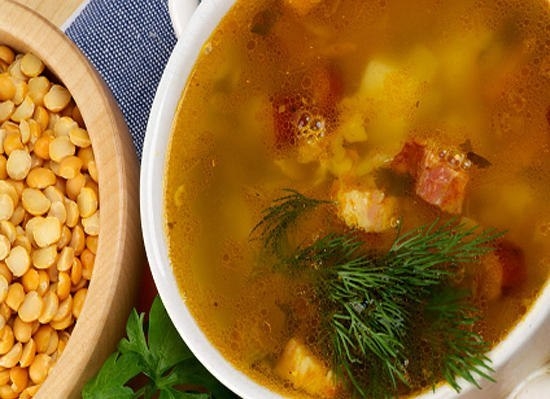 Суп гороховый с копченостями и с курицей