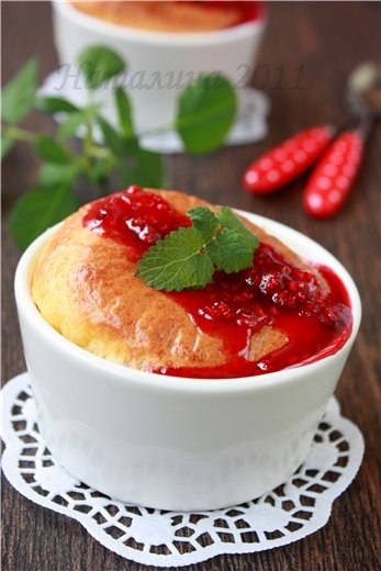 Сырное суфле с малиной Сырное суфле с малиной