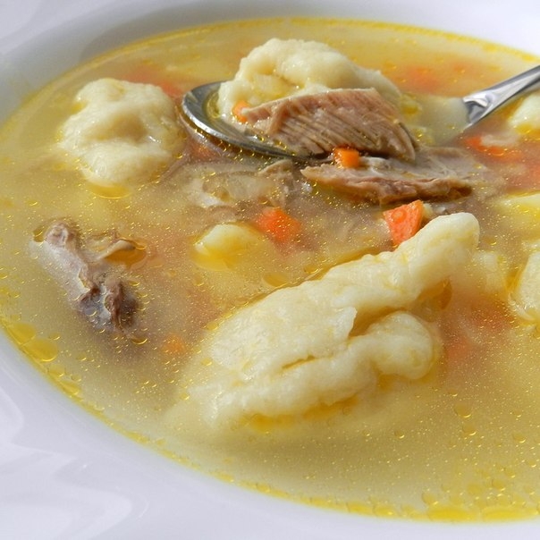 Самый обычный рецепт супа с галушками