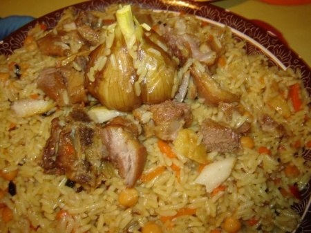 Плов из замоченного риса