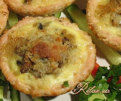 Куриные корзинки с грибами
